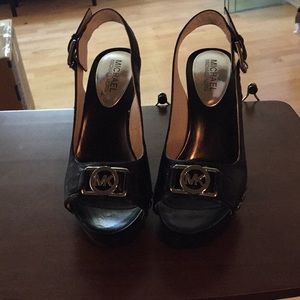 MK studded Sling backs wedges. Never worn!